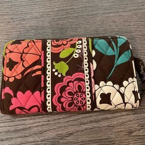 Vera Bradley Floral Wallet - Pink, Green, Brown